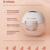 Tire-lait portable Luna de MammaBump avec aspiration jusqu’à 300 mmHg, design anti-fuites, autonomie de 3 à 4 heures et niveau sonore inférieur à 35 dB